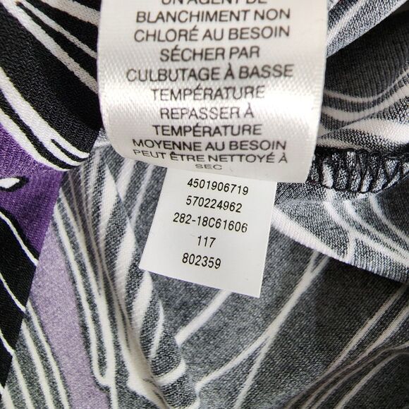 Chico's Easywear Womens Top Size 2 Large Leafy Lines Double Bar Tee 3/4 Sleeve - Picture 10 of 10